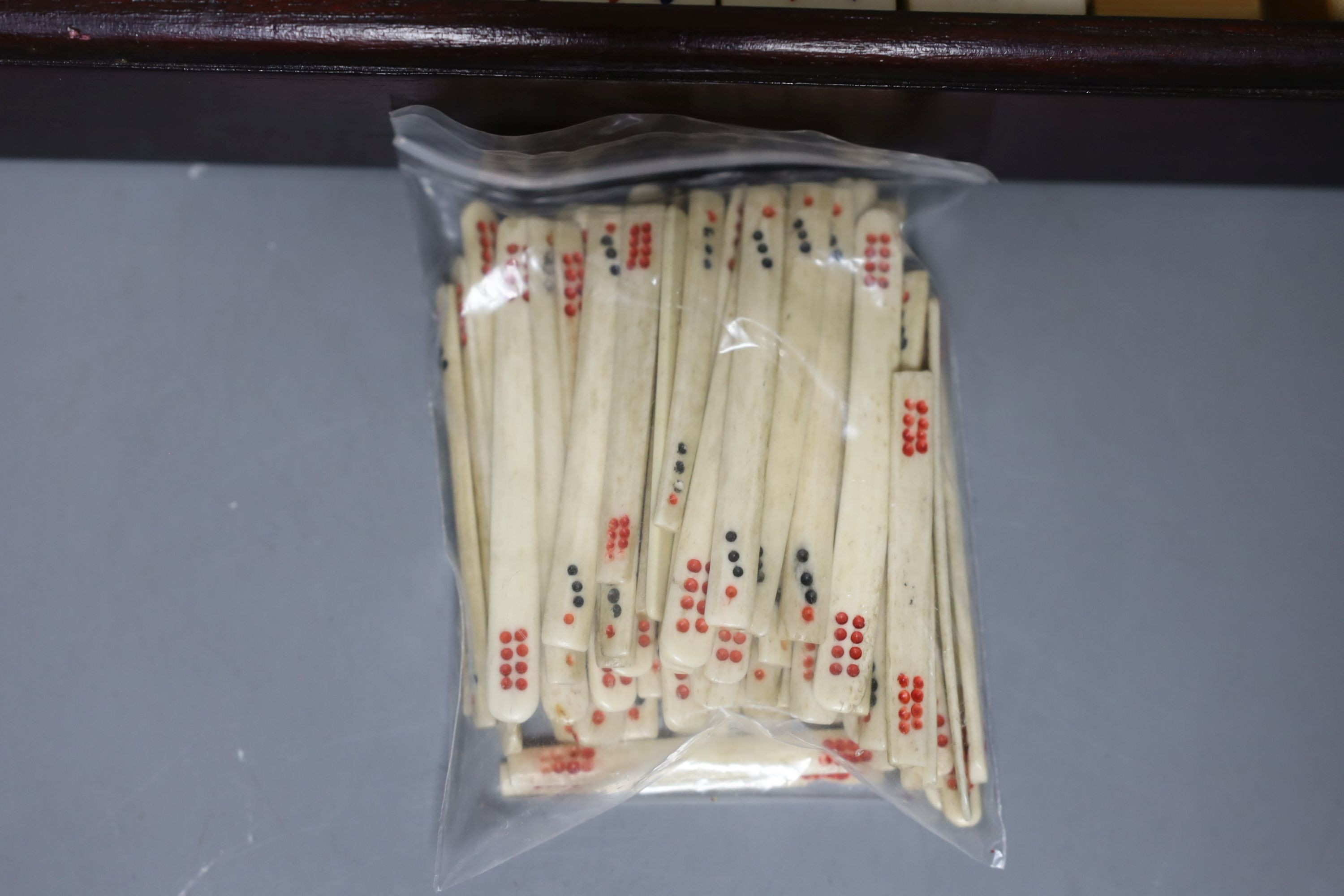 A boxed Mahjong set